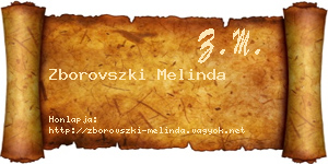 Zborovszki Melinda névjegykártya